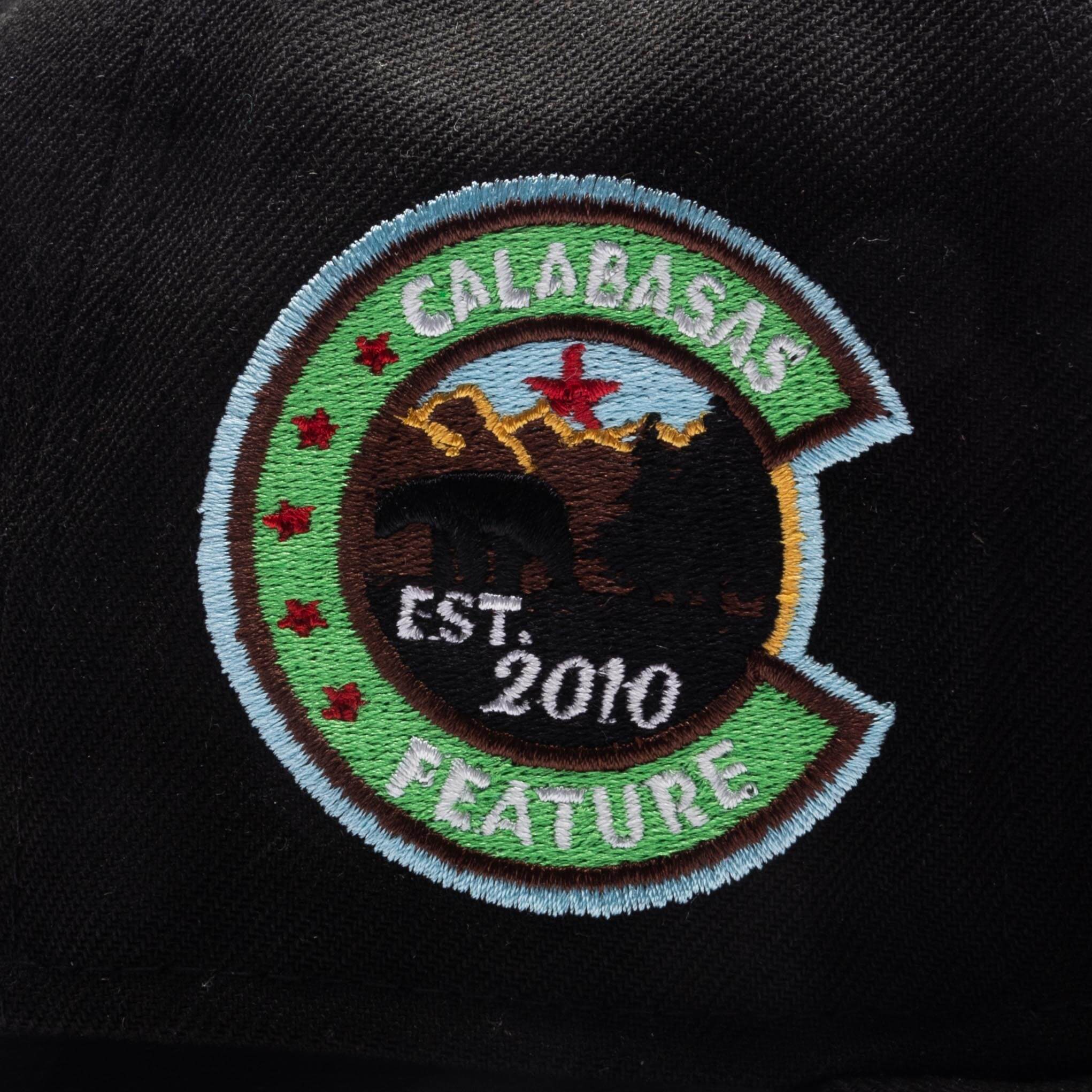 Feature x New Era Old English Calabasas Fitted Black Snow Grey