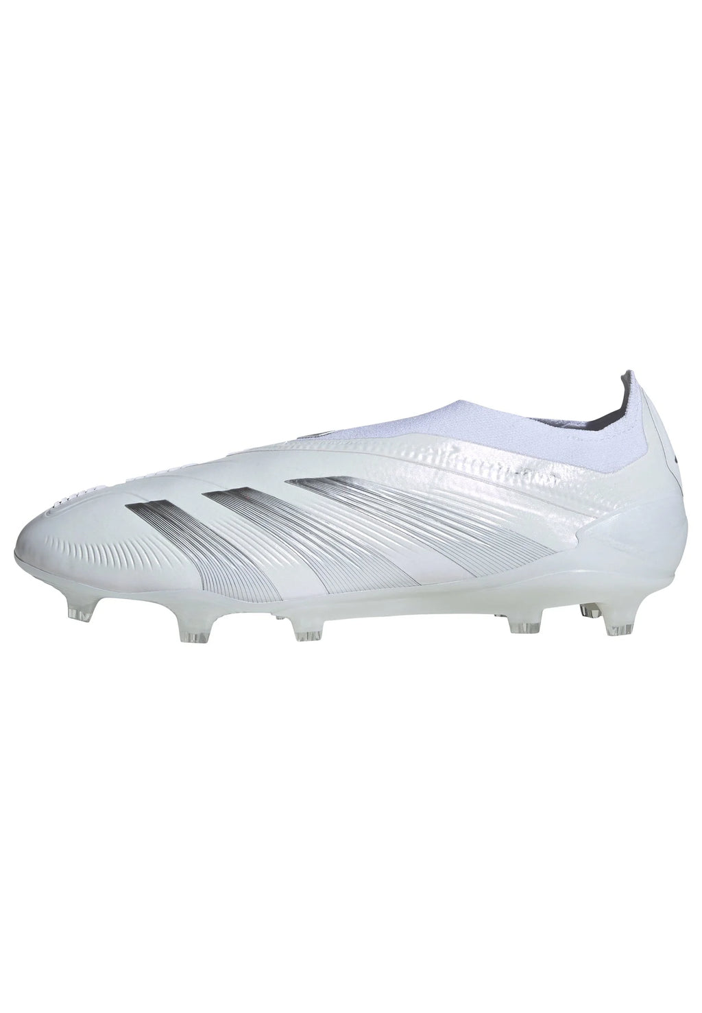 adidas Predator Elite Laceless FG Firm Ground Soccer Cleats White Silver Metallic White