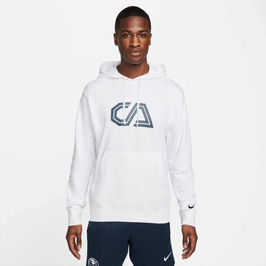 Nike Club America Mens French Terry Soccer Hoodie White