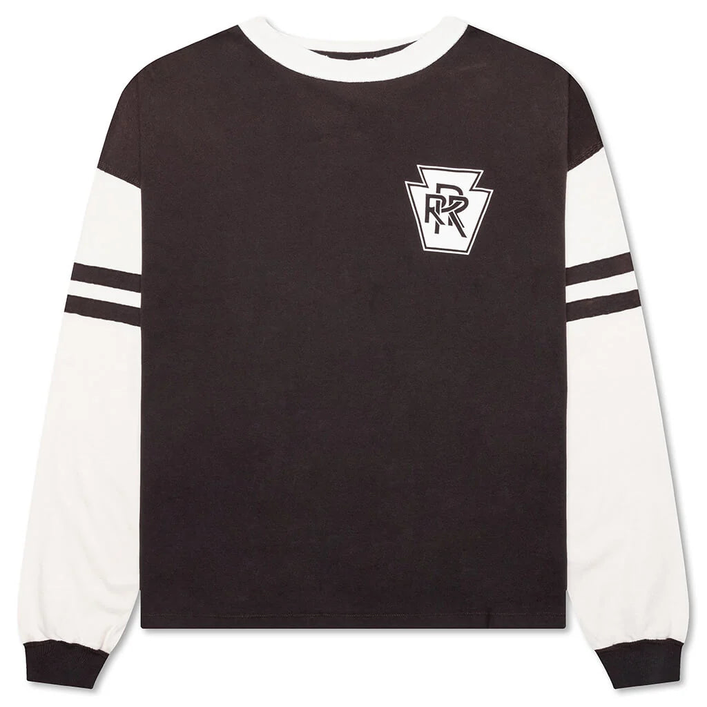 Triple R Contrast L S Tee Black White