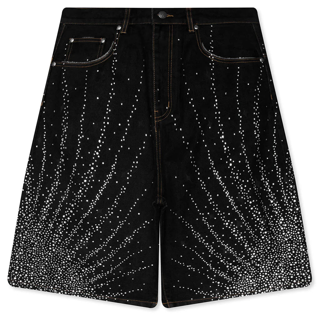 20K Diamond Starlight Denim Shorts Black