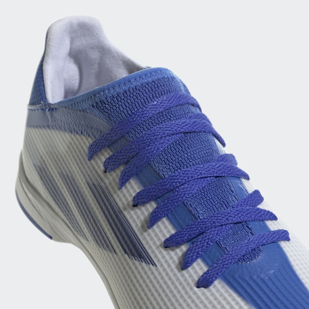 adidas Kids X Speed Flow3 TF J Turf Soccer Shoes White Blue
