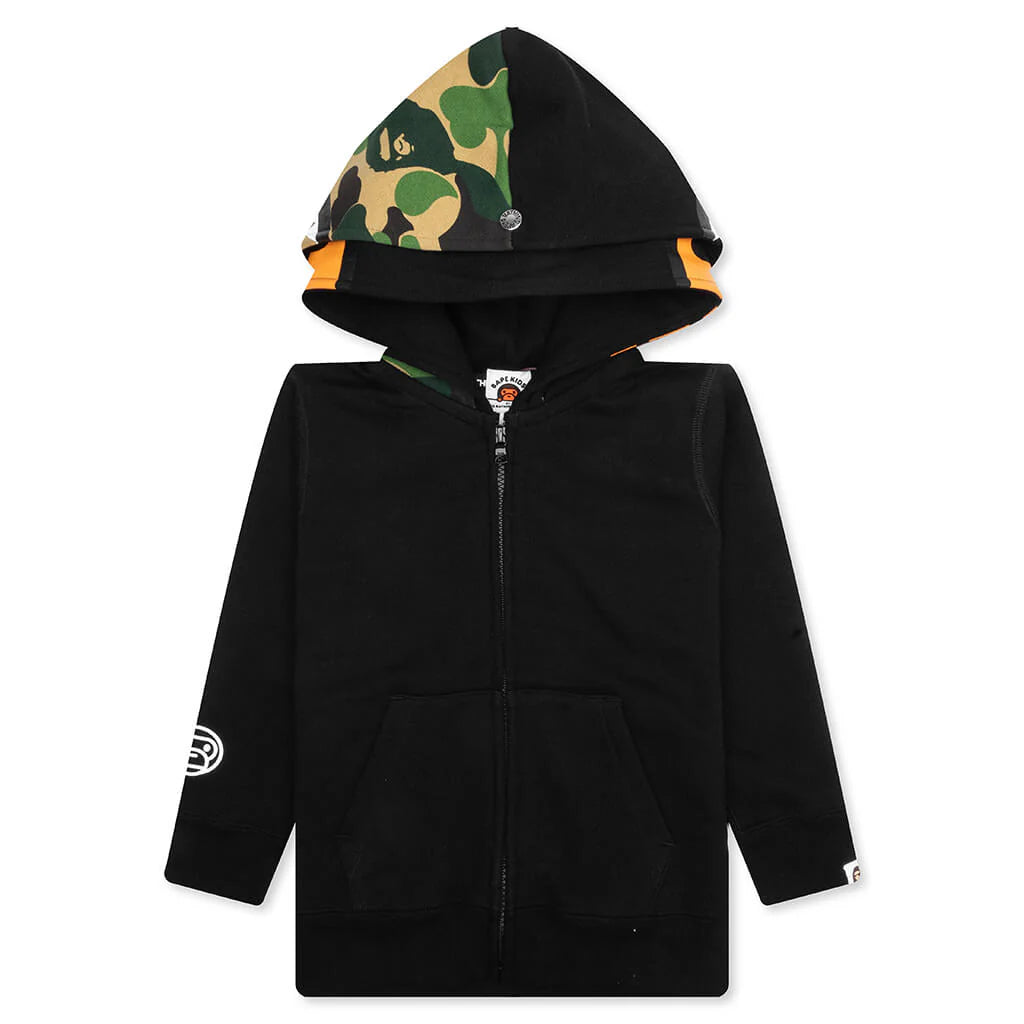 Kids Milo Shark Zip Double Hoodie Black