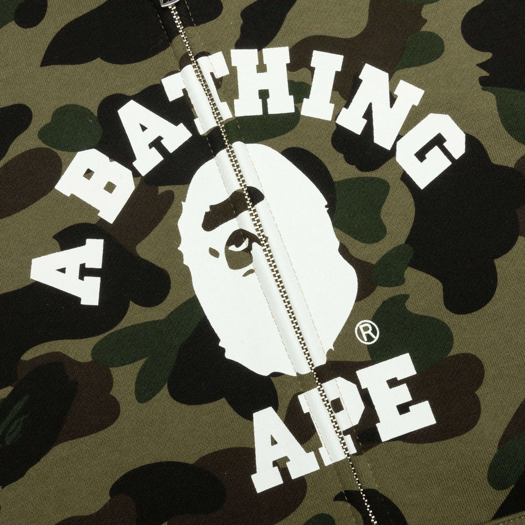 1st Camo Crazy College Full Zip Hoodie Green