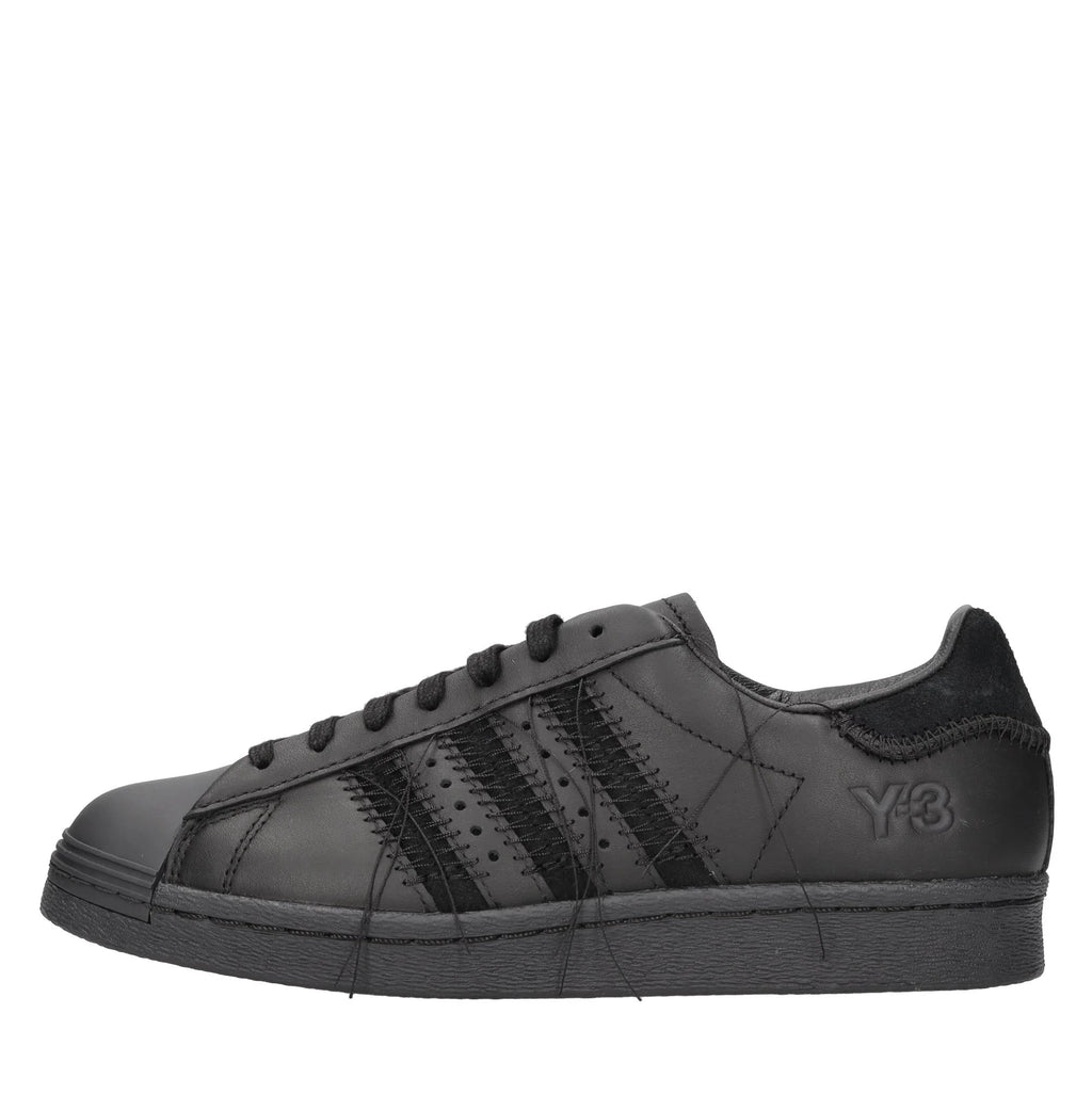 adidas Y 3 Superstar leather low top sneakers Black