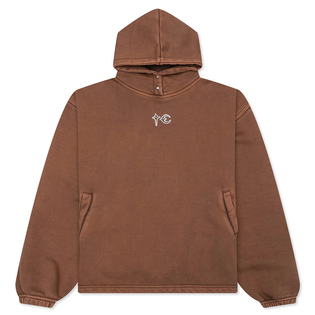 Devil Peace Patch Hoodie Brown