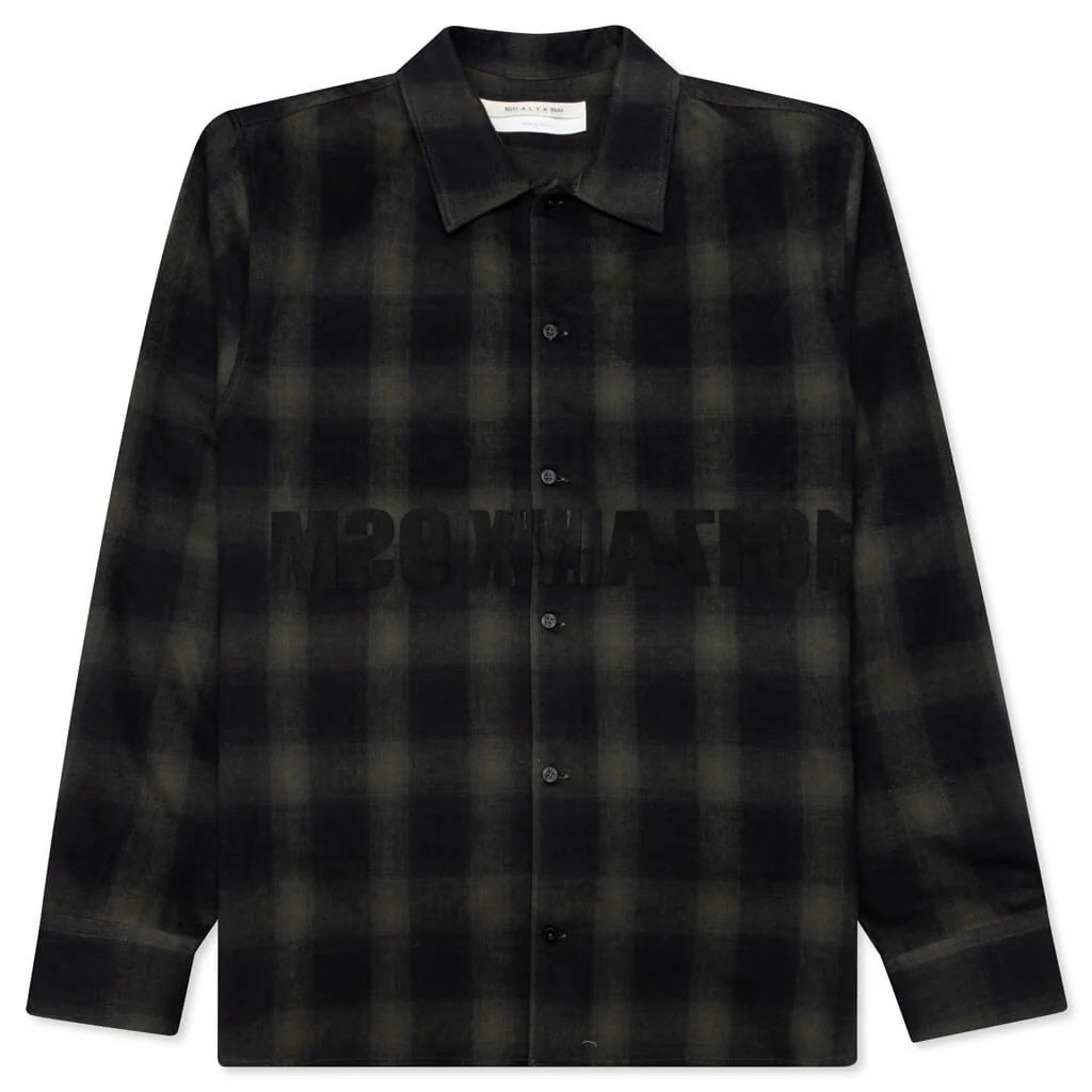 Graphic Flannel Shirt Military Green