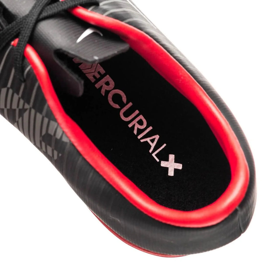 Nike Jr MercurialX Vapor XI IC Indoor Soccer Shoes Black White Grey Red