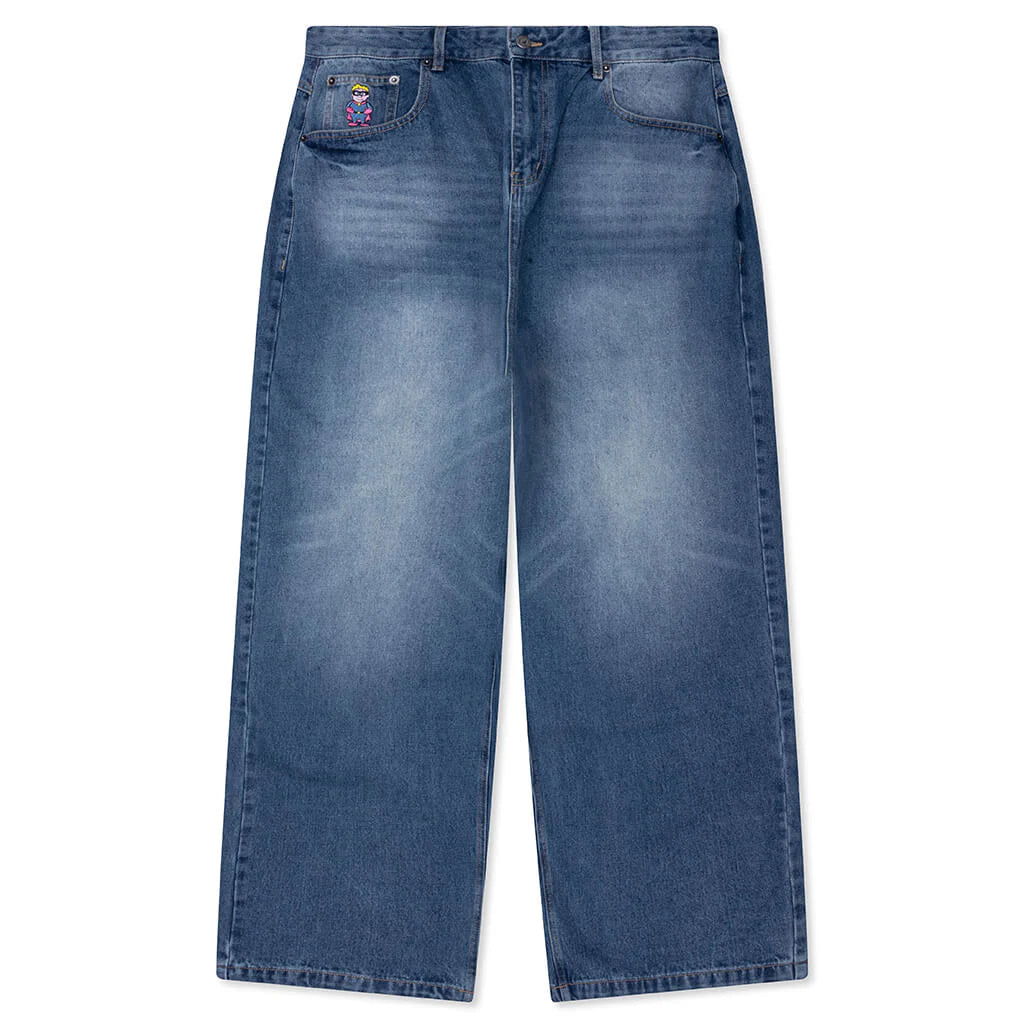 Patched Flare Pant Blue