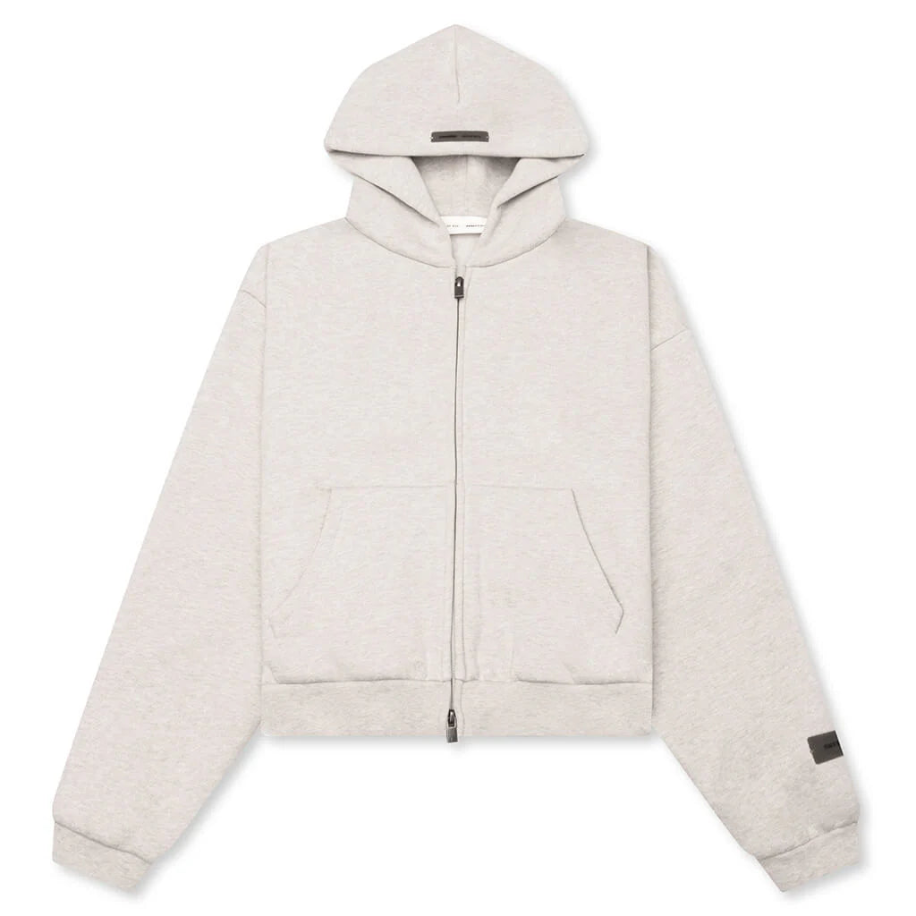 Kids Fleece Zip Up Hoodie Heather Stone