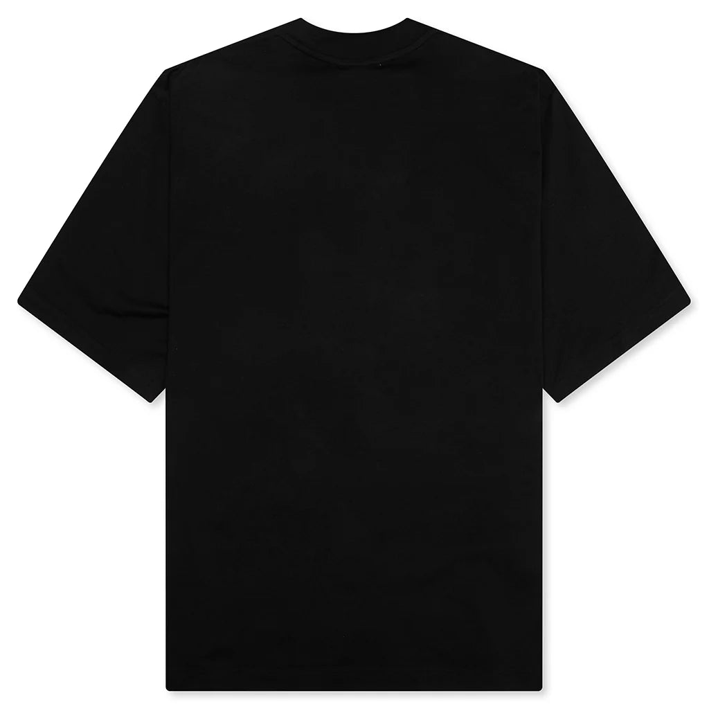 Cotton T Shirt with Mended Patch Black