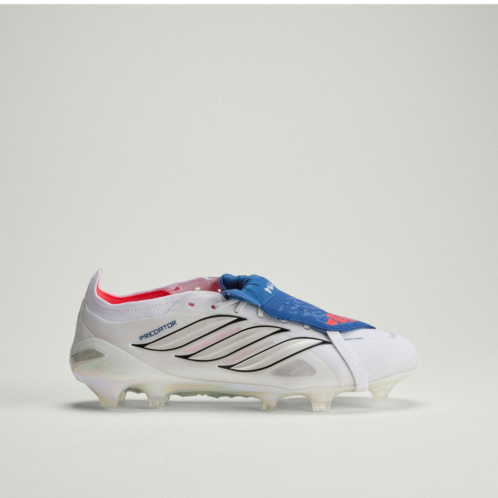 adidas Predator Elite Fold Over Tongue FG Firm Ground Mens Soccer Cleats White Zero Metallic Blue