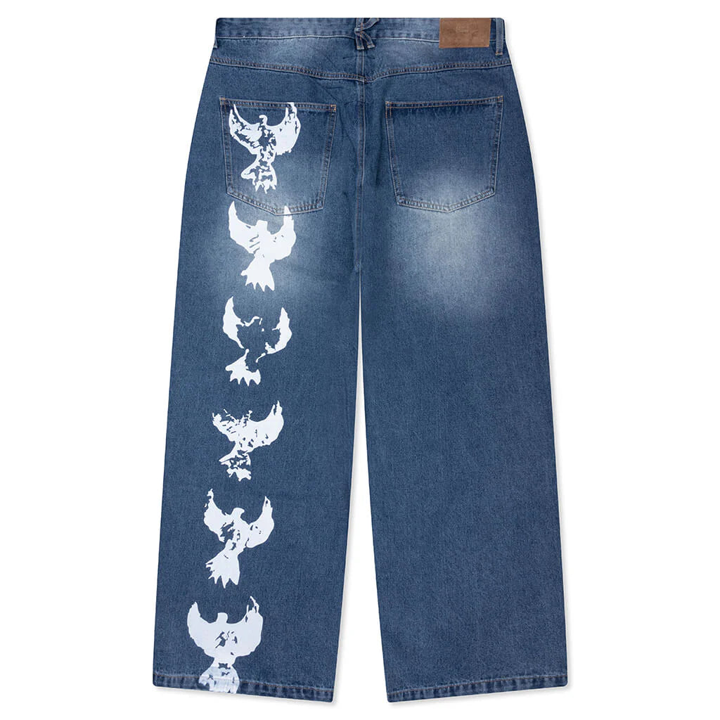 Patched Flare Pant Blue