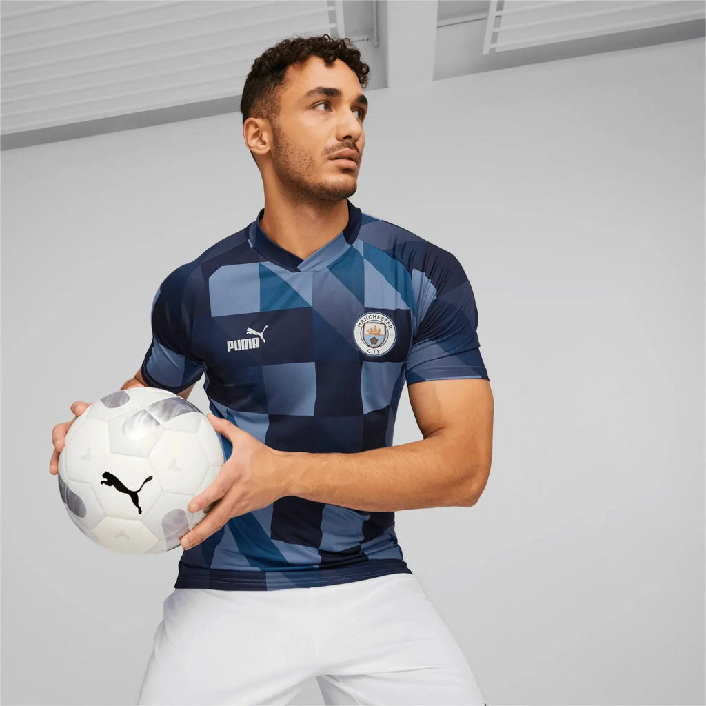 PUMA Manchester City Pre Match Jersey Light Blue Navy