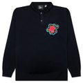 Flower Blob Knitted Polo Shirt Midnight Blue