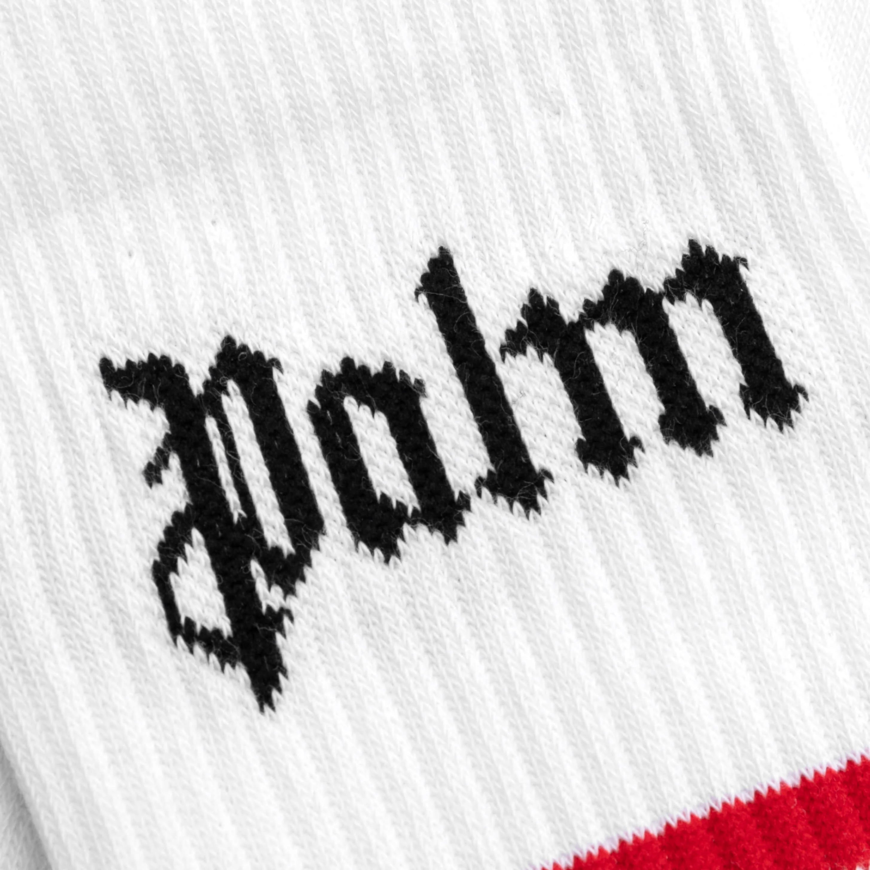 Classic Logo Striped Socks White Navy Blue