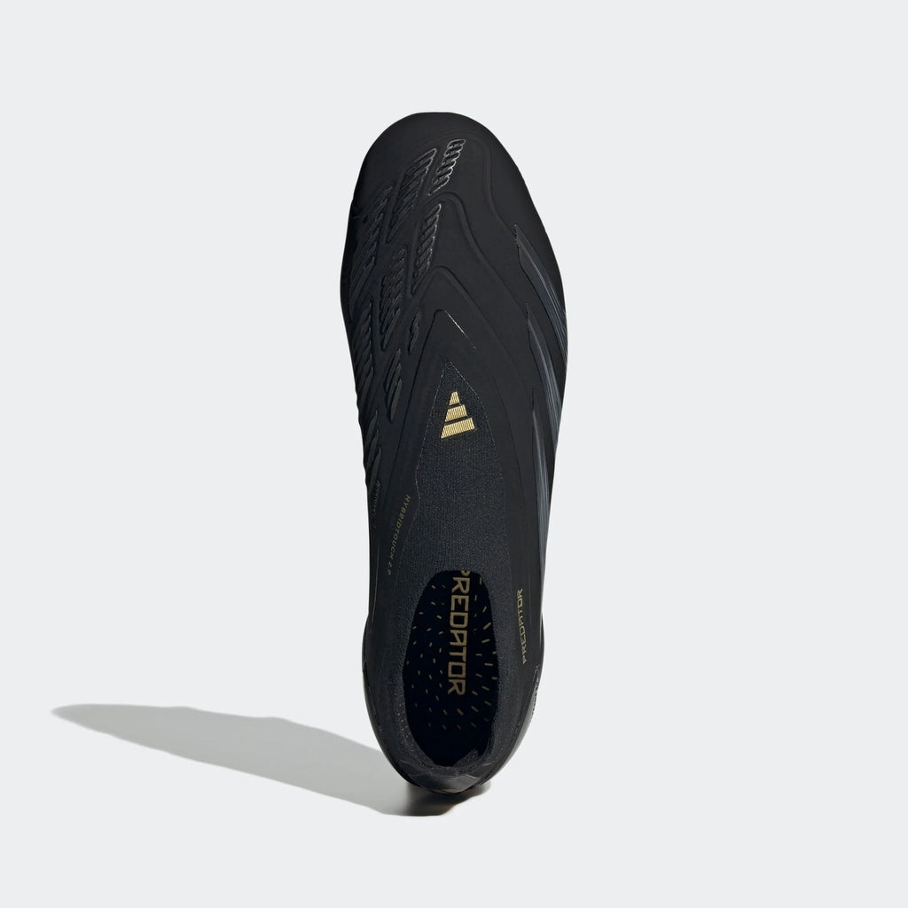adidas Predator Elite Laceless FG Laceless Firm Ground Soccer Cleats Black Carbon Gold Metallic