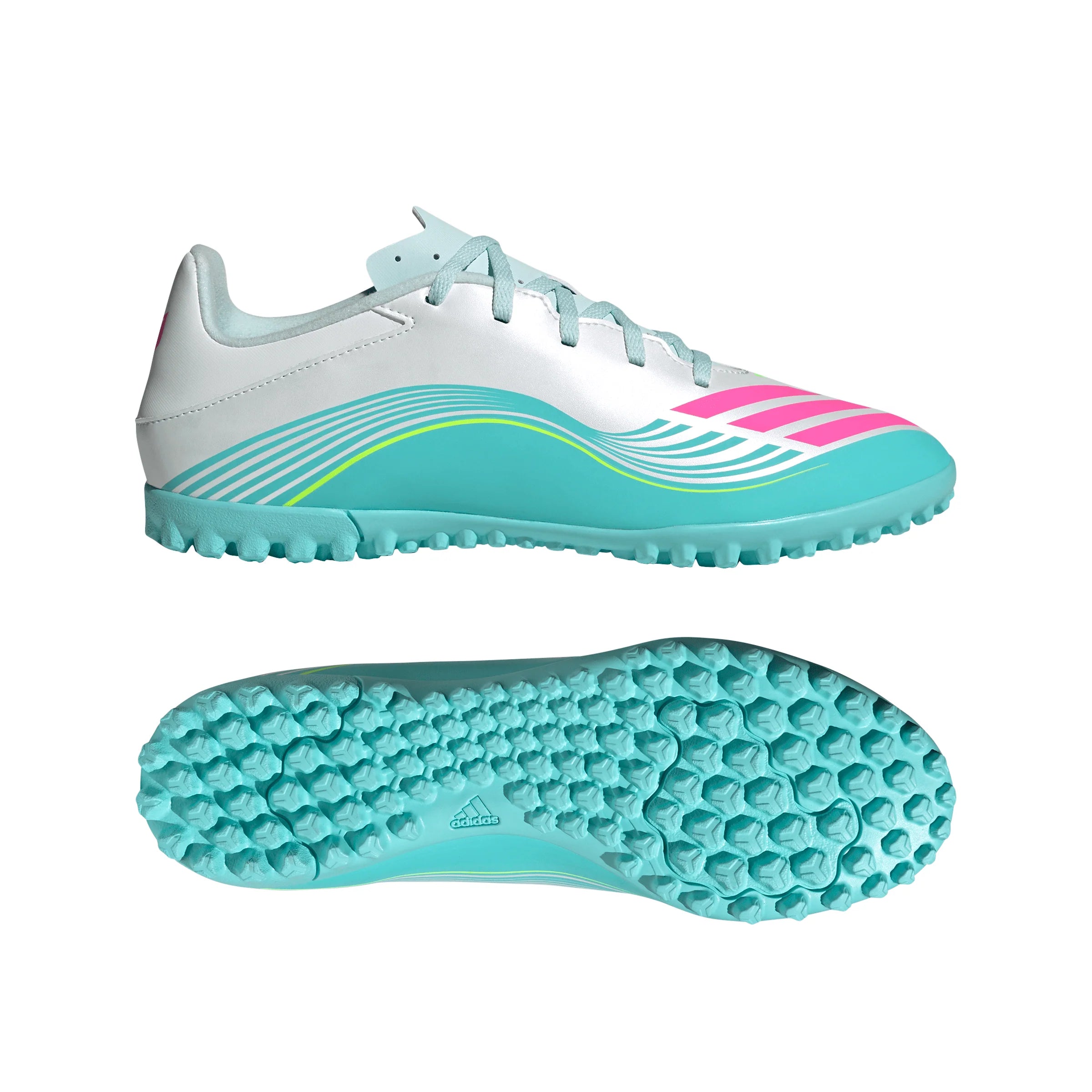 adidas F50 Messi Club TF Turf Mens Soccer Cleats White Pink Aqua