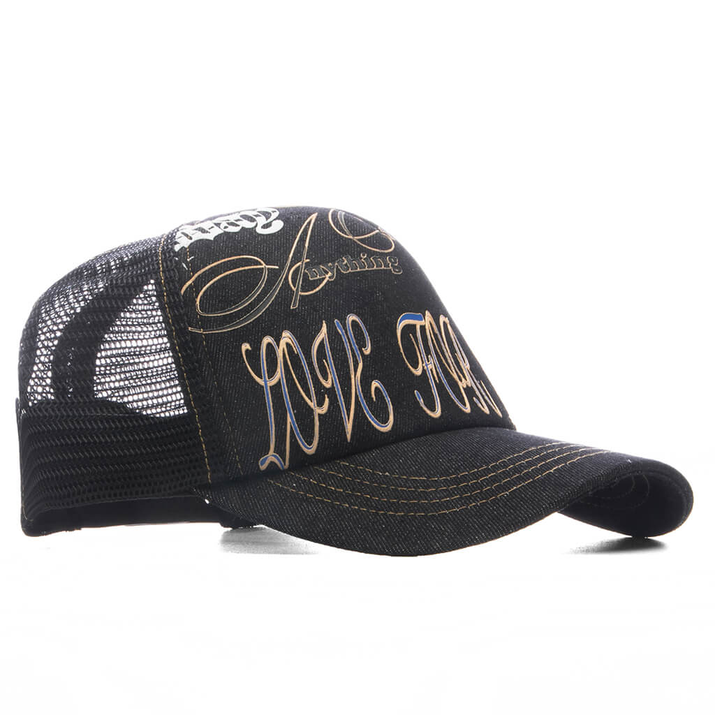 Love For Life Trucker Cap Black Denim