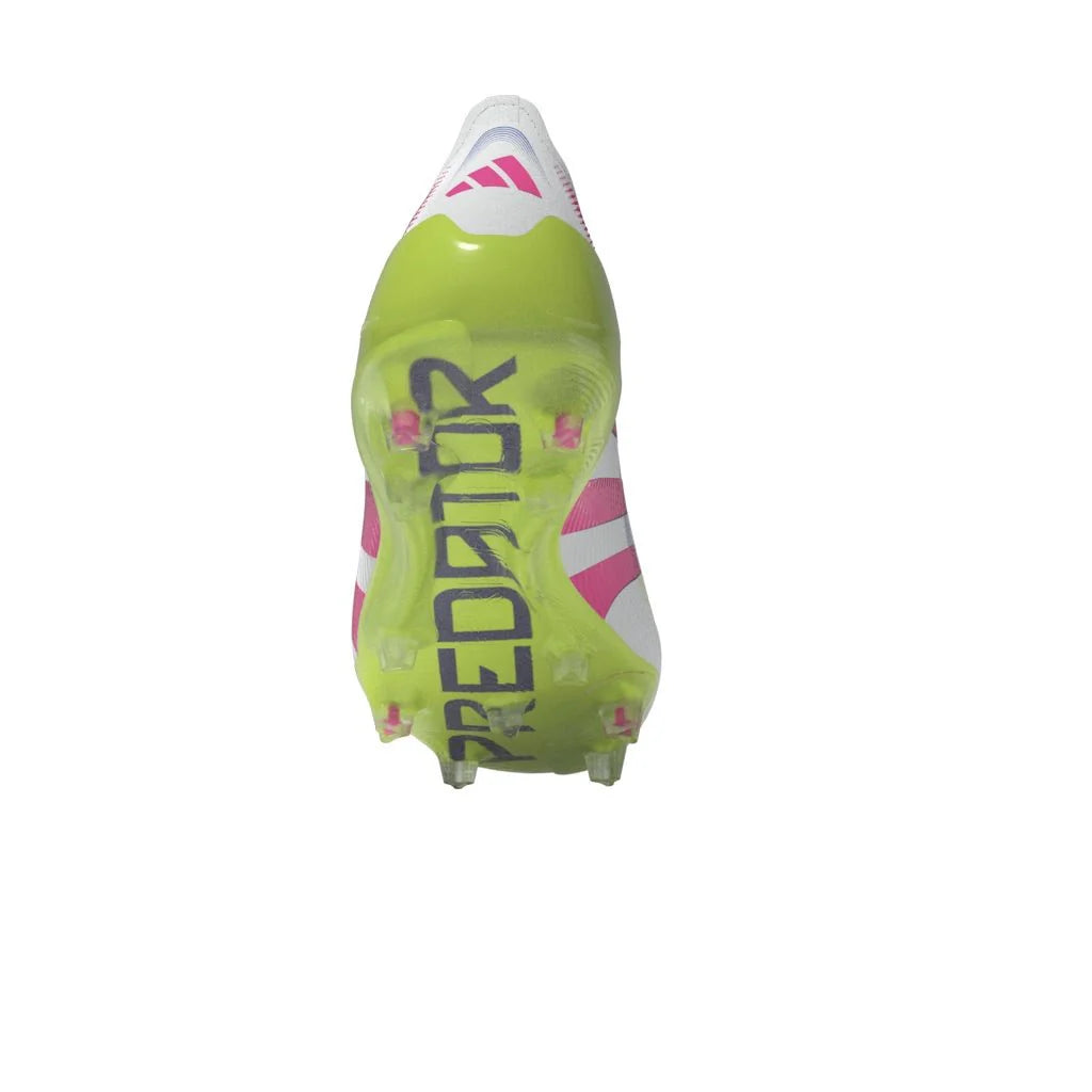 adidas Predator Elite FG Mens Firm Ground Soccer Cleats White Lucid Pink Lucid Lemon