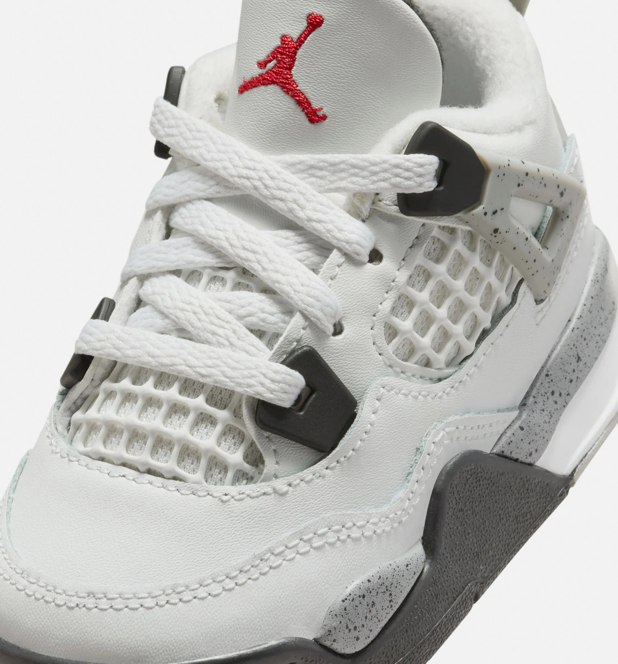 Air Jordan 4 Retro White Cement Infant Toddler Lifestyle Shoe Summit White Fire Red Cement Grey Black