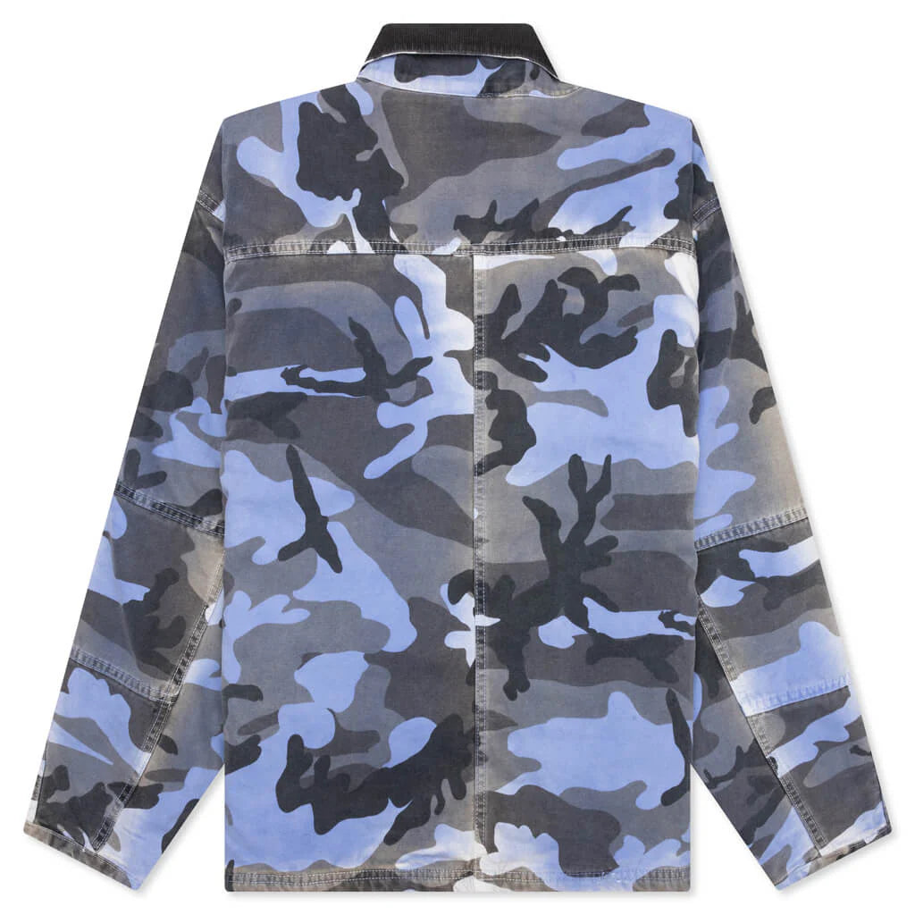 Spray Dye Canvas Shop Jacket Blue Camo