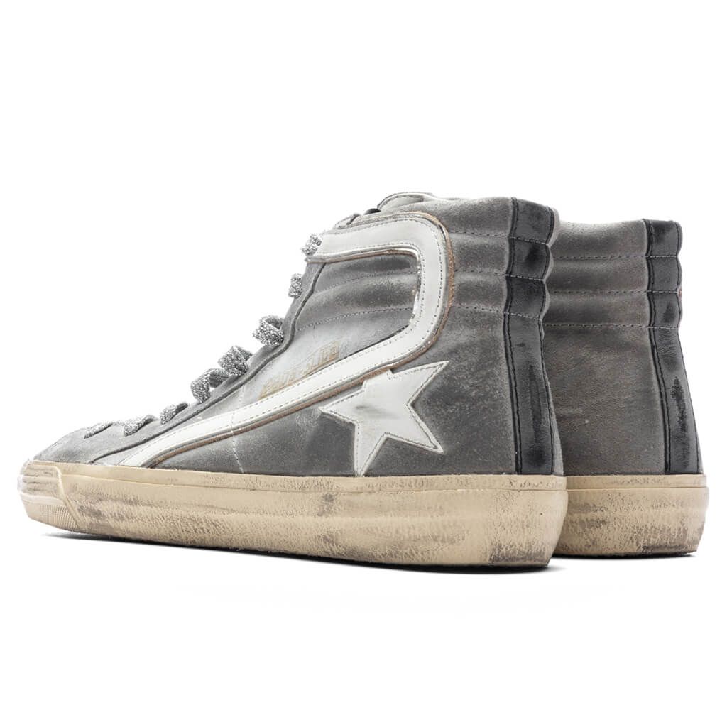 Slide Wax Suede Sneaker Mud White Black Silver