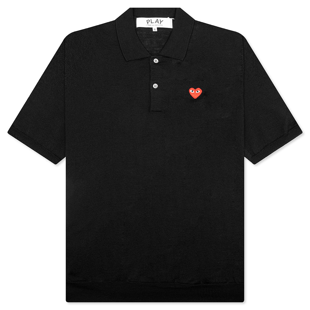 Red Emblem S S Polo Neck Black