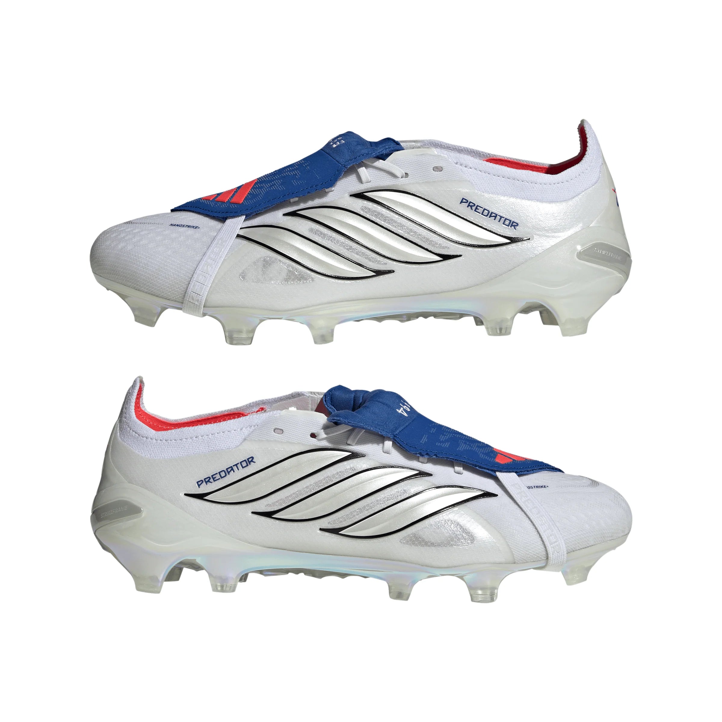 adidas Predator Elite Fold Over Tongue FG Firm Ground Mens Soccer Cleats White Zero Metallic Blue