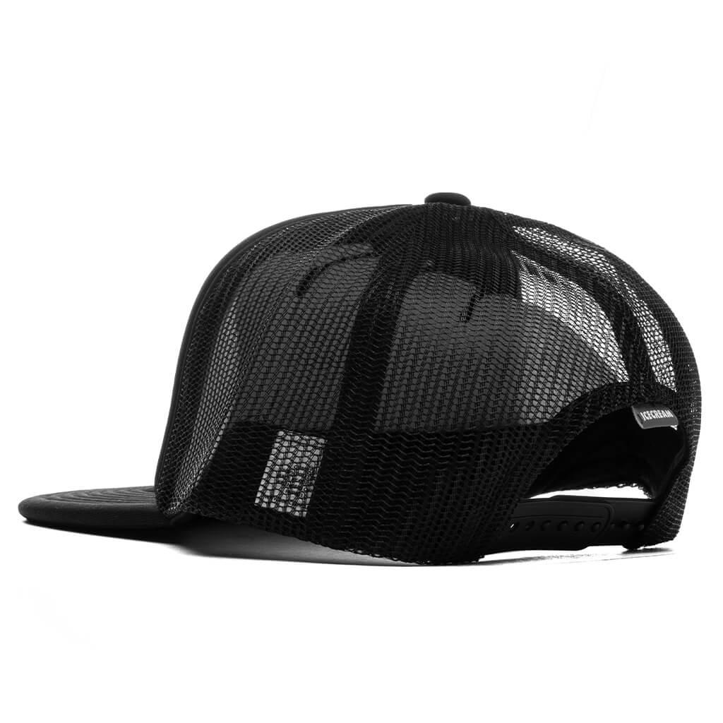 Cream Trucker Hat Black