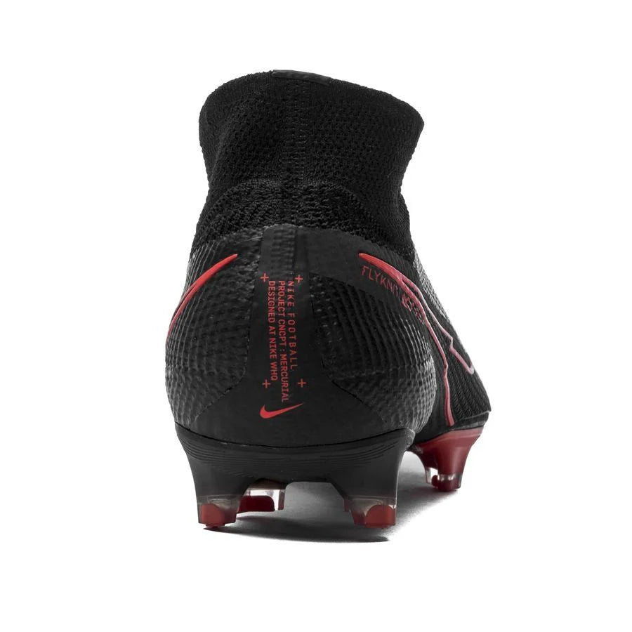 Nike Mercurial Superfly 7 Elite FG Firm Ground Mens Soccer Cleats Black Chile Red Dark Smoke Grey
