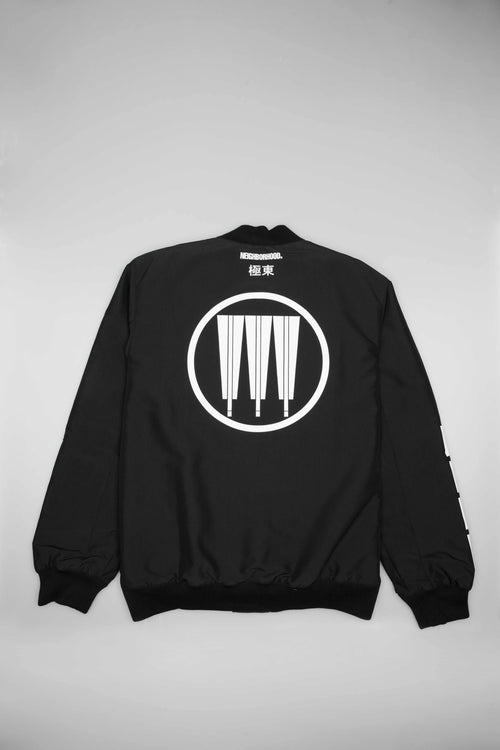 Neighborhood Mens Stadium Jacket Black White