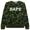 Color Camo Crystal Stone Relaxed Fit Crewneck Green