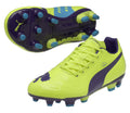 PUMA Kids evoPOWER 3 FG Firm Ground Soccer Cleats Jr Yellow Purple