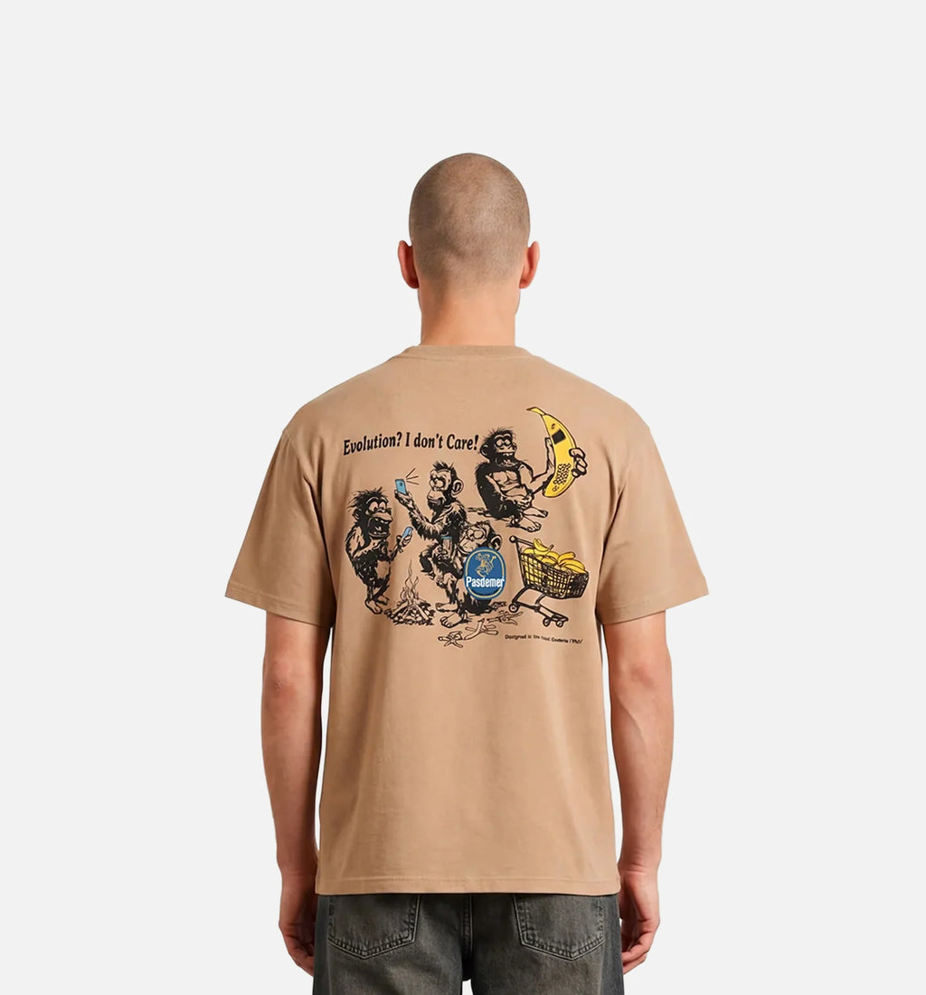 Evolution Mens Short Sleeve Shirt Light Brown