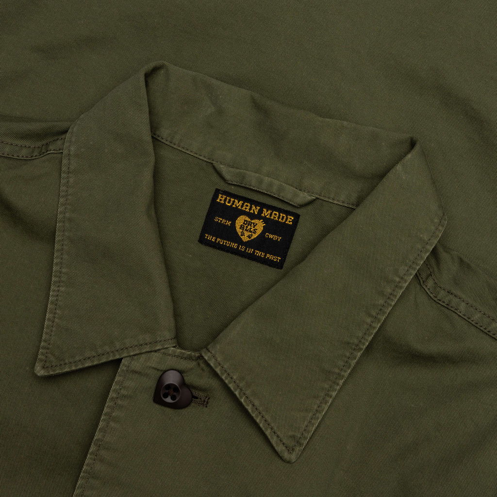 Patched Military Shirt Olive Drab