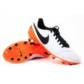 Nike Tiempo Genio II Leather FG Firm Groun Soccer Cleats White Orange Black
