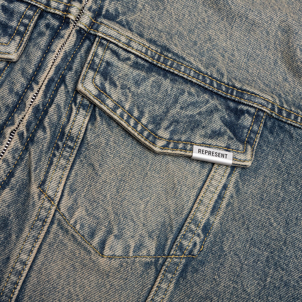 R4 Denim Jacket Blue Cream