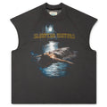 Sleeping Water Cut Off Tee Washed Black