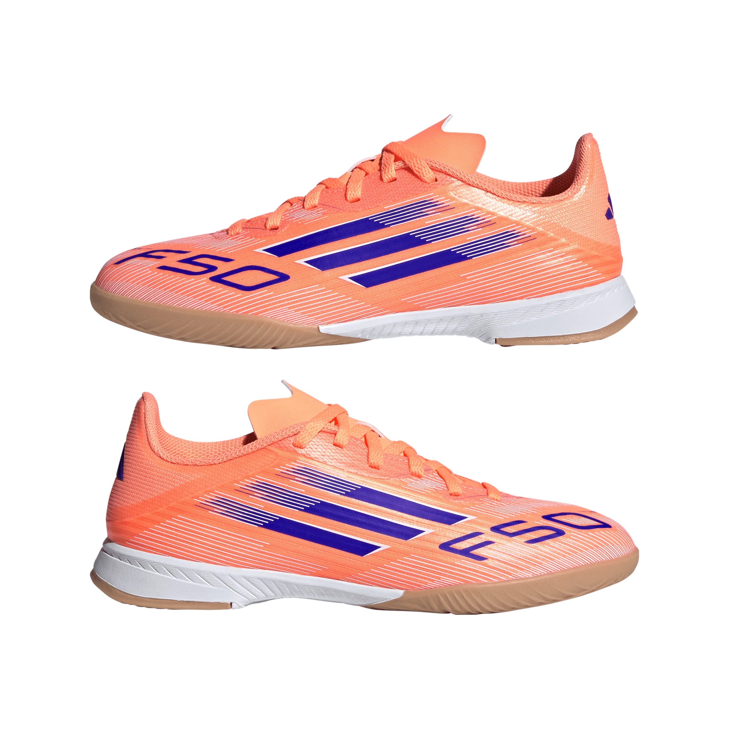 adidas F50 League IN Youth Soccer Shoes Orange Blue White