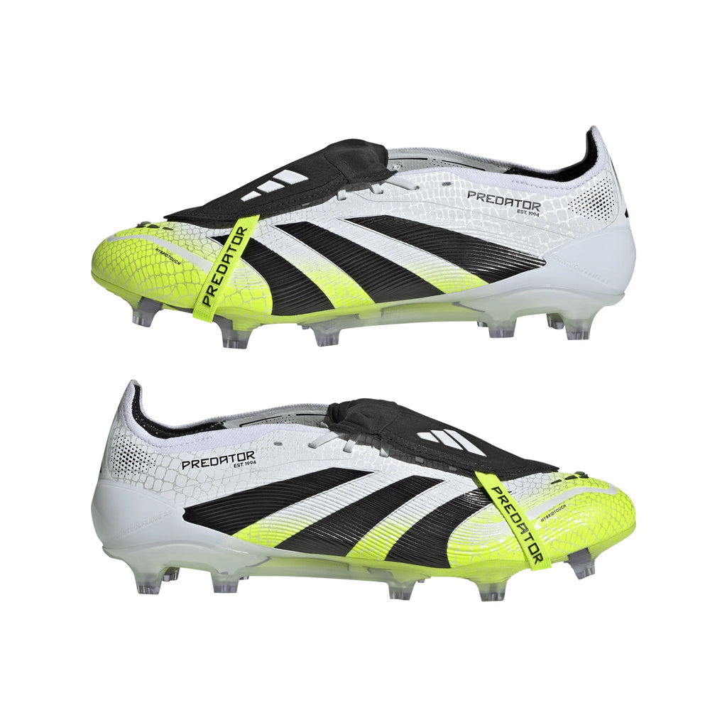adidas Predator Elite Fold Over Tongue Firm Ground Soccer Cleats Cloud White Black Lucid Lemon