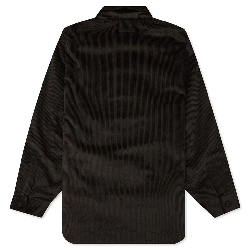 Corduroy Shirt Jacket Off Black