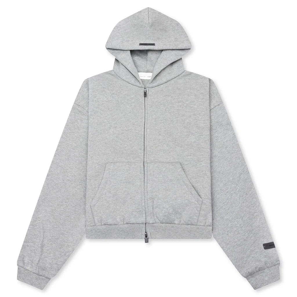 Kids Fleece Zip Up Hoodie Concrete Heather