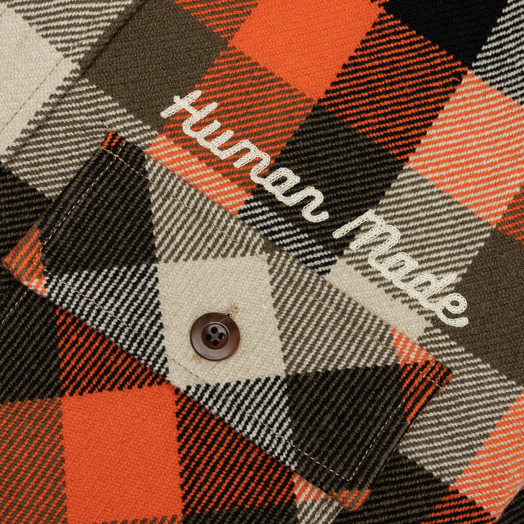Wool Check Shirt Orange