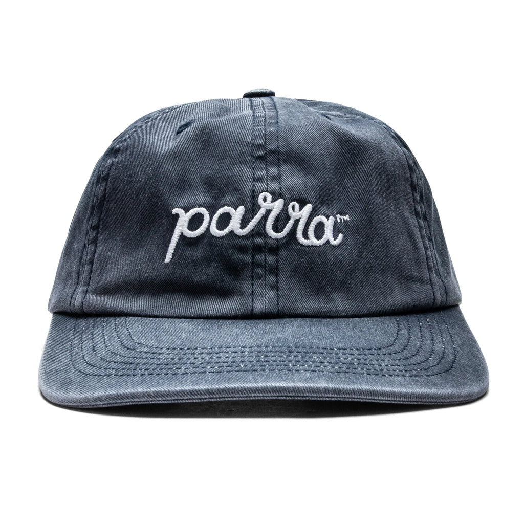 Scripted 6 Panel Hat Washed Navy Blue