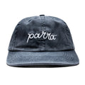 Scripted 6 Panel Hat Washed Navy Blue