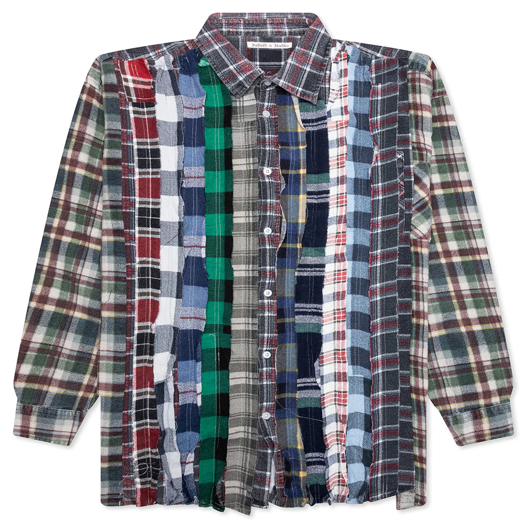 Ribbon Wide Flannel Shirt Assorted