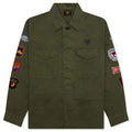 Patched Military Shirt Olive Drab