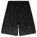Pearl Pleated Wide Shorts Black