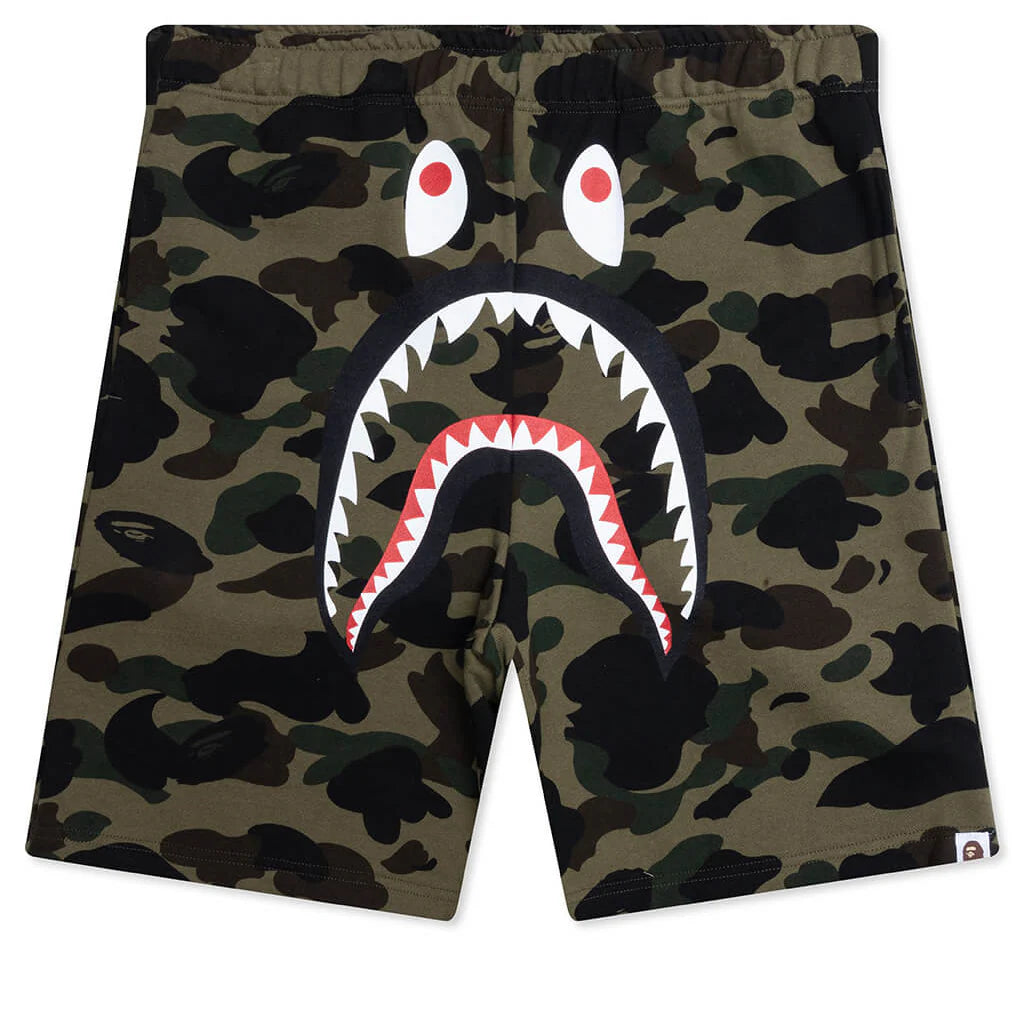 1ST Camo Shark Regular Fit Sweat Shorts Green